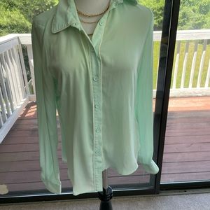 Aqua colored silky stop from Forever 21. Sheer fabric.